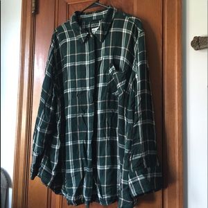 4x Ava & Viv green plaid blouse